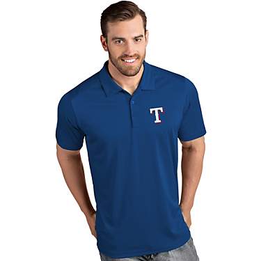 Antigua Men's Texas Rangers Tribute Short Sleeve Polo Shirt                                                                     