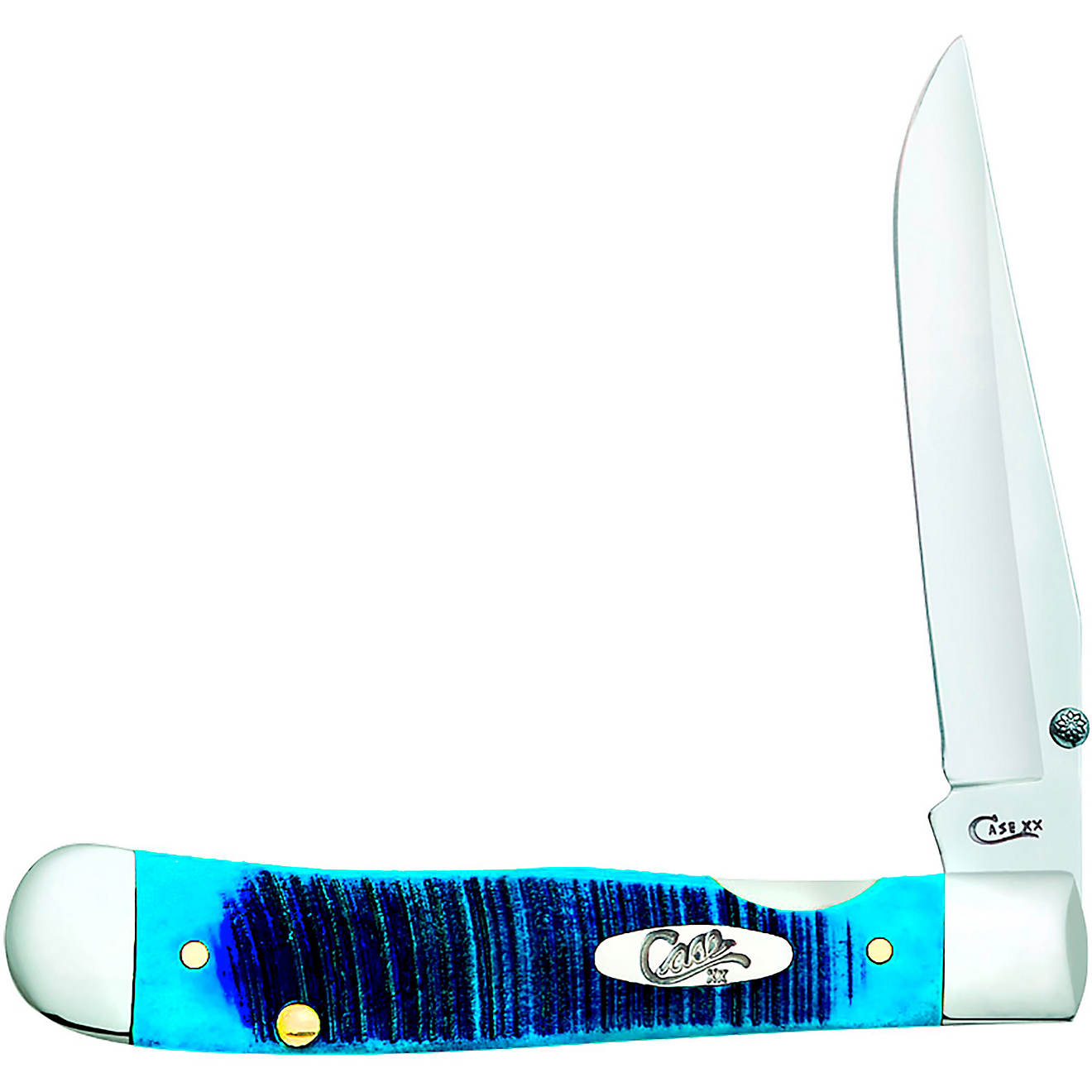 WR Case & Sons Cutlery Co Caribbean Blue Bone Kickstart Trapperlock Pocket Knife                                                 - view number 1