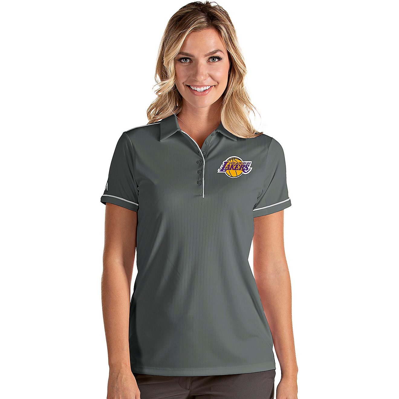 Antigua Women's Los Angeles Lakers Salute Polo Shirt                                                                             - view number 1