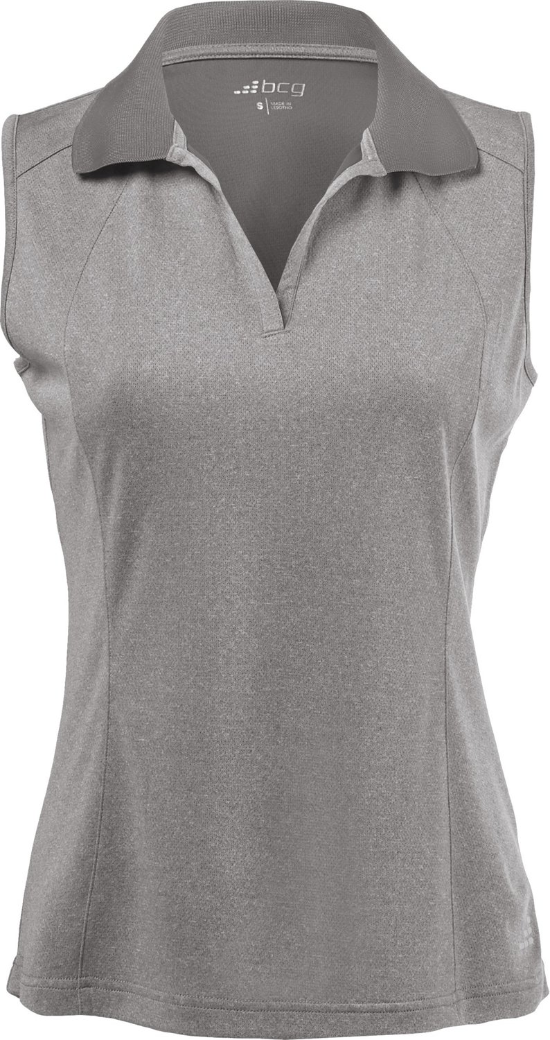 Sleeveless Polo Shirt Heather Gray 