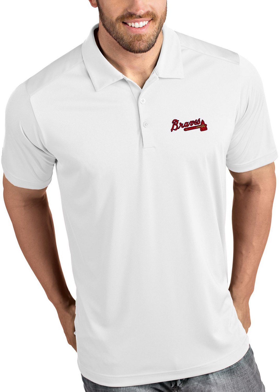 Antigua Men's Atlanta Braves Tribute Polo Shirt | Academy
