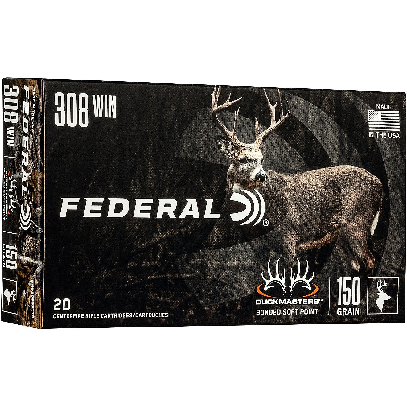 Federal Premium Buckmasters Bonded Soft Point .308 Winchester Centerfire Rifle Ammunition - 20 Rounds                            - view number 1