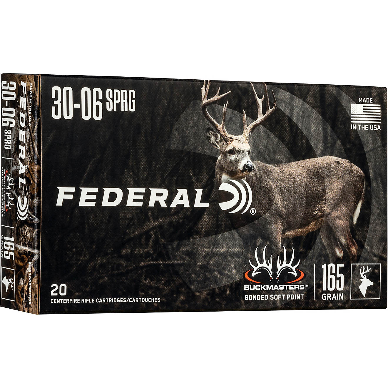 Federal Premium Buckmasters Bonded Soft Point .30-06 Springfield Centerfire Rifle Ammunition - 20 Rounds                         - view number 1