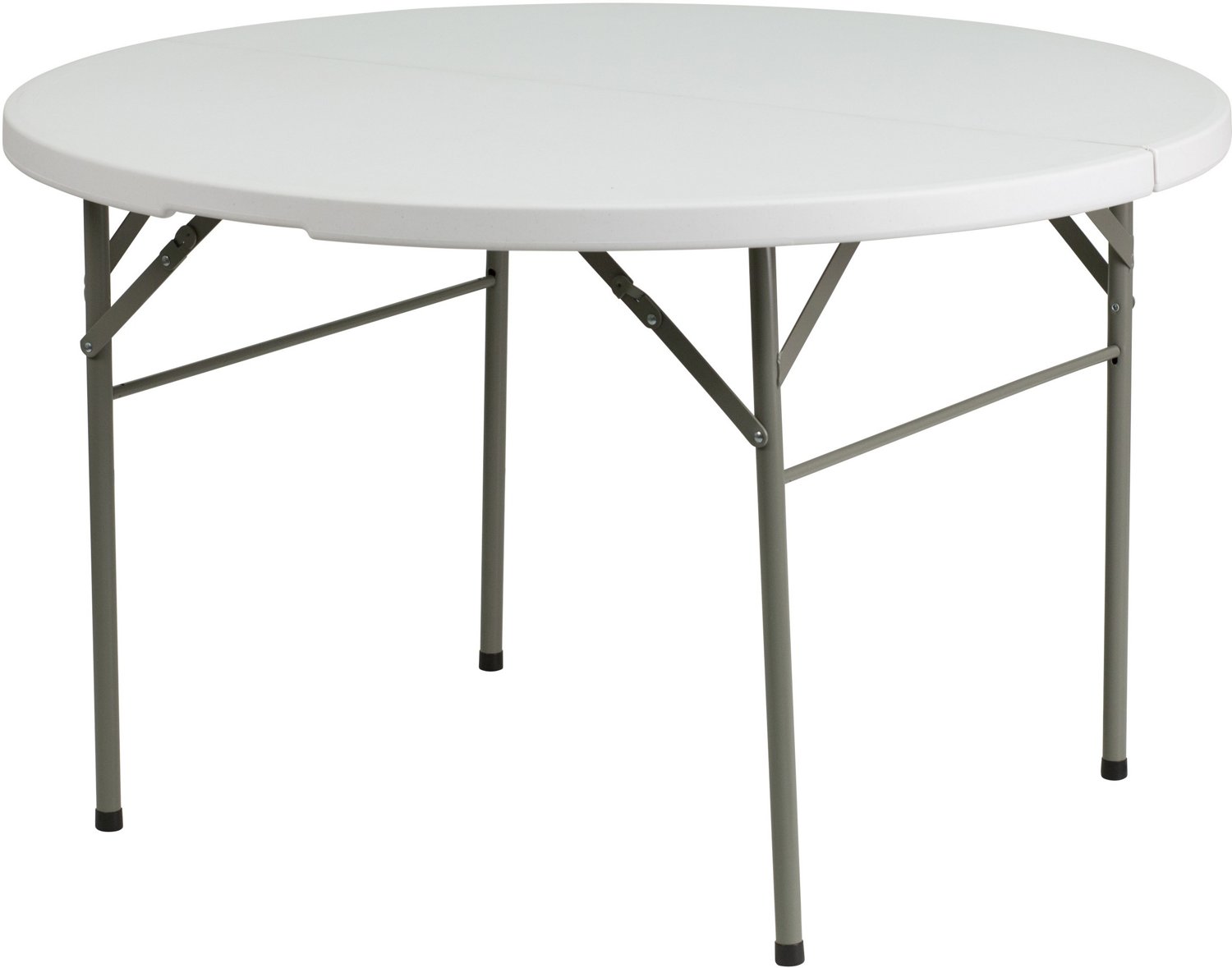 Flash Furniture 48 in Round Bi-Fold Granite White Plastic Folding Table                                                         