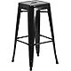 Flash Furniture Commercial Grade 30" High Backless Black Metal Indoor-Outdoor Barstool with Square Seat                          - view number 1 image