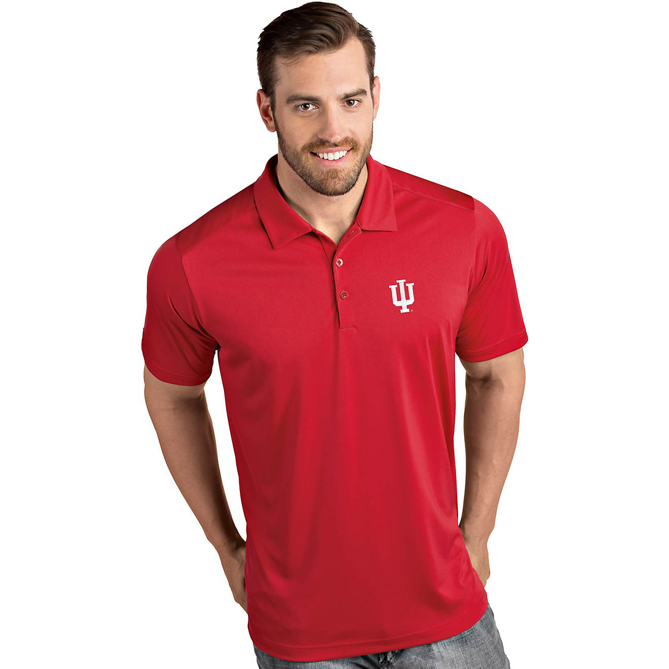 Antigua Men's University of Indiana Tribute Polo Shirt                                                                           - view number 1