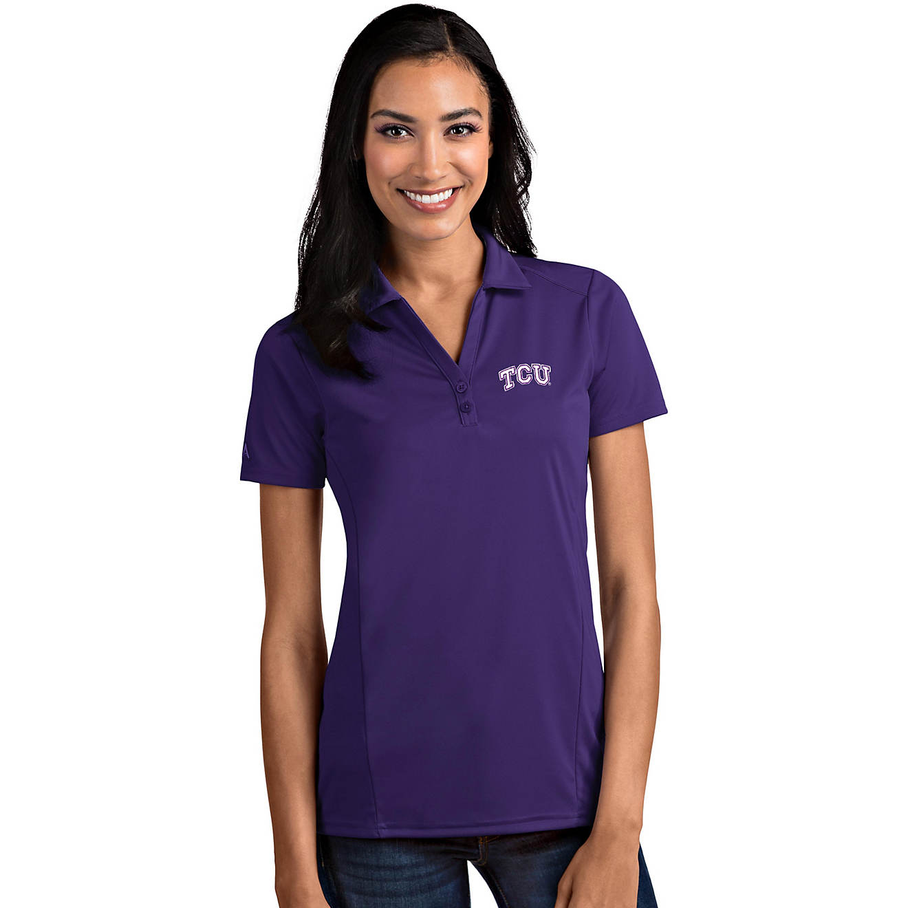 Antigua Women's Texas Christian University Tribute Polo Shirt                                                                    - view number 1