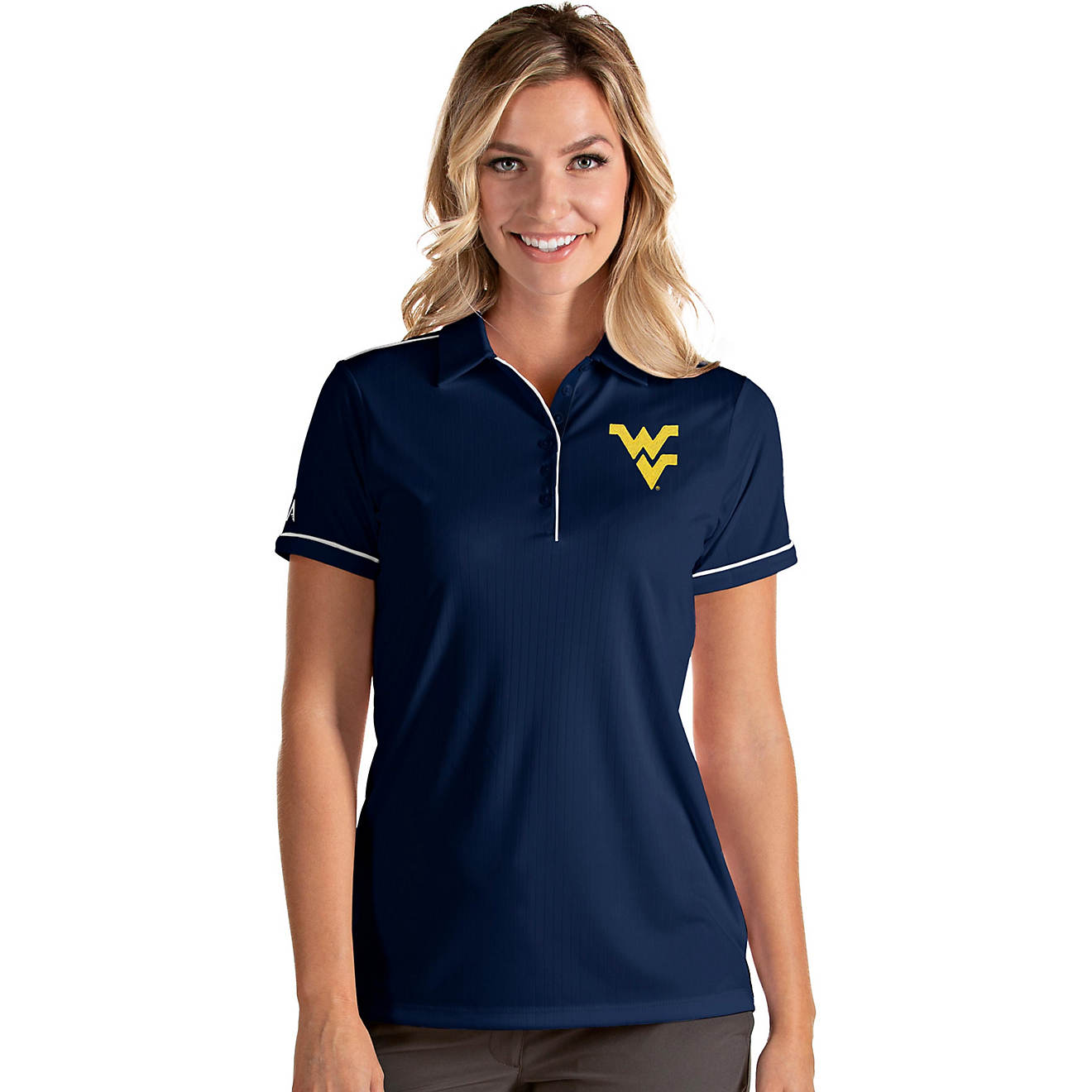 Antigua Women's West Virginia University Salute Polo Shirt                                                                       - view number 1