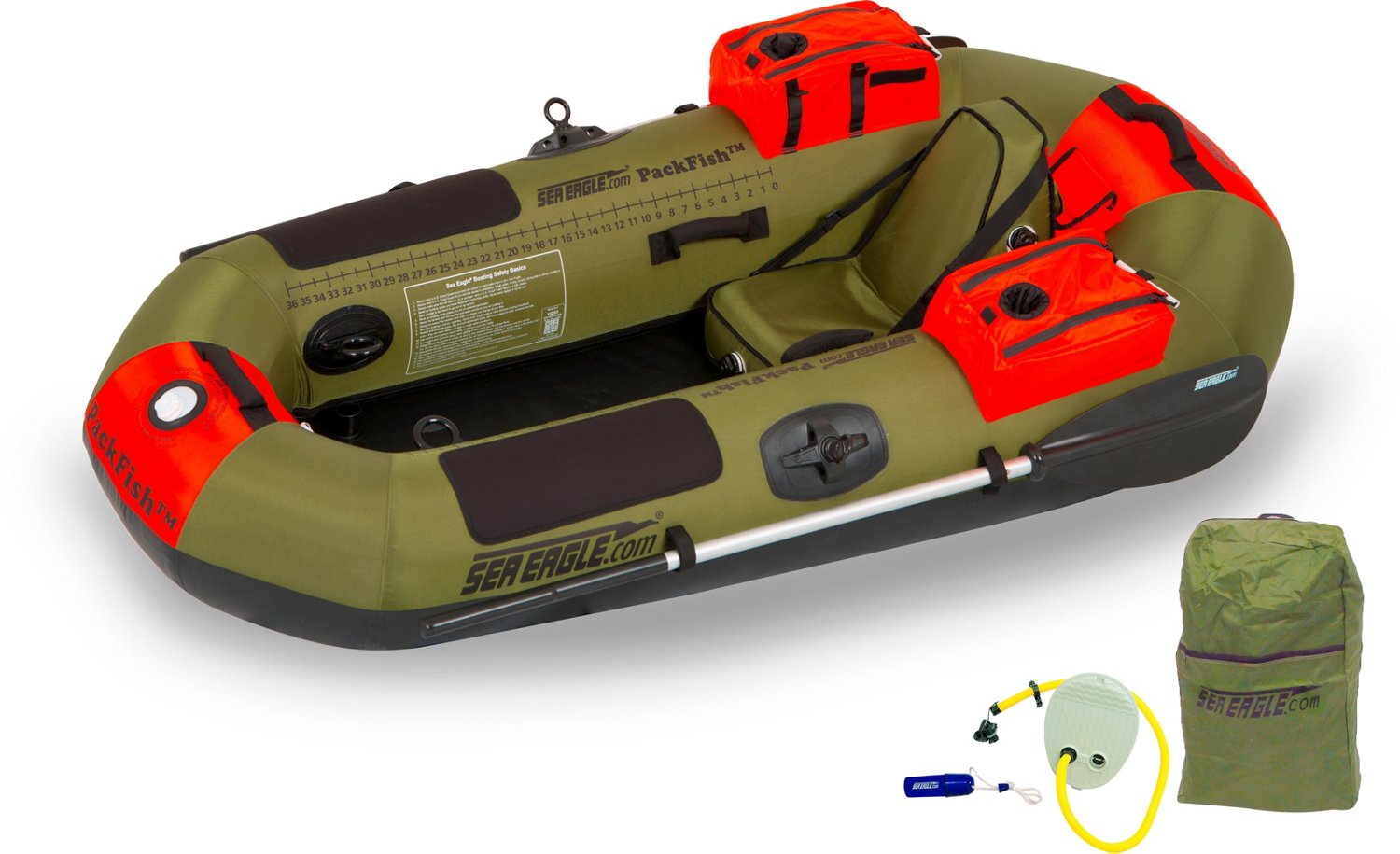 Sea Eagle PackFish 7 ft Inflatable Fishing Boat Deluxe Package Academy