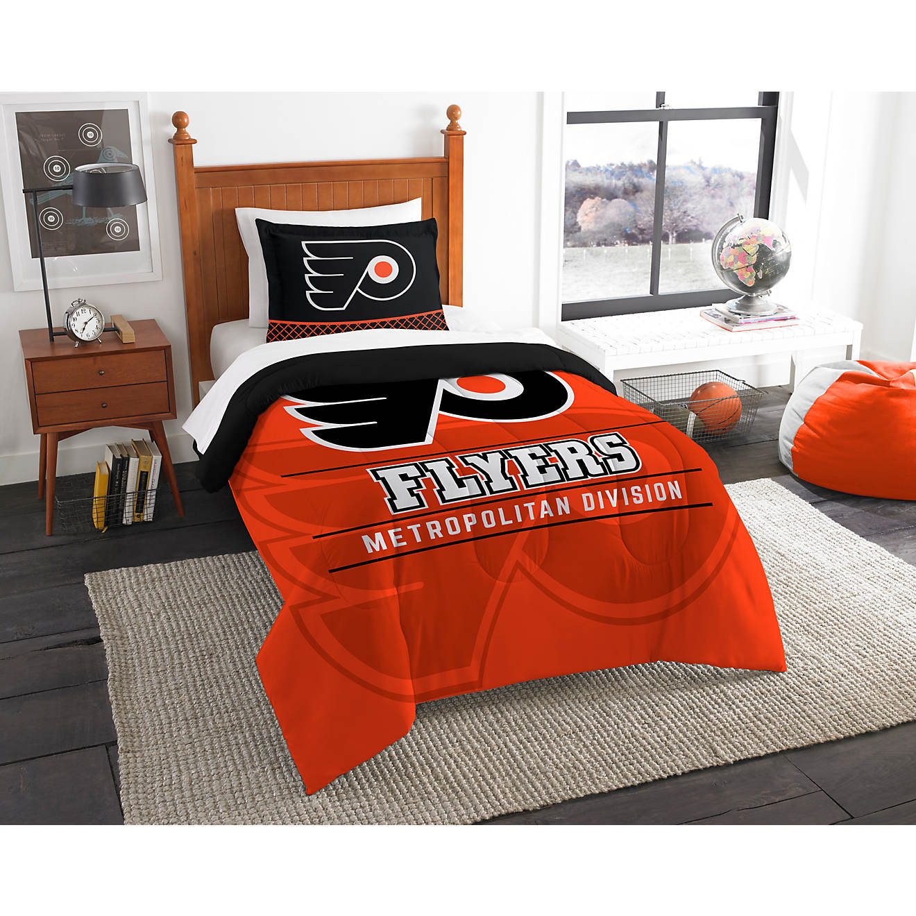 The Northwest Company Philadelphia Flyers 2-Piece Draft Twin Bedding Set                                                         - view number 1