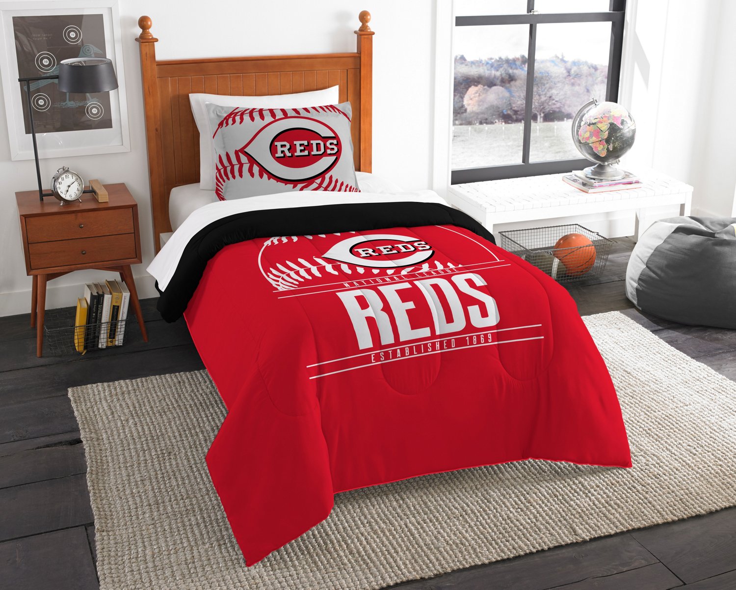 The Northwest Company Cincinnati Reds 2-Piece Grandslam Twin Bedding ...