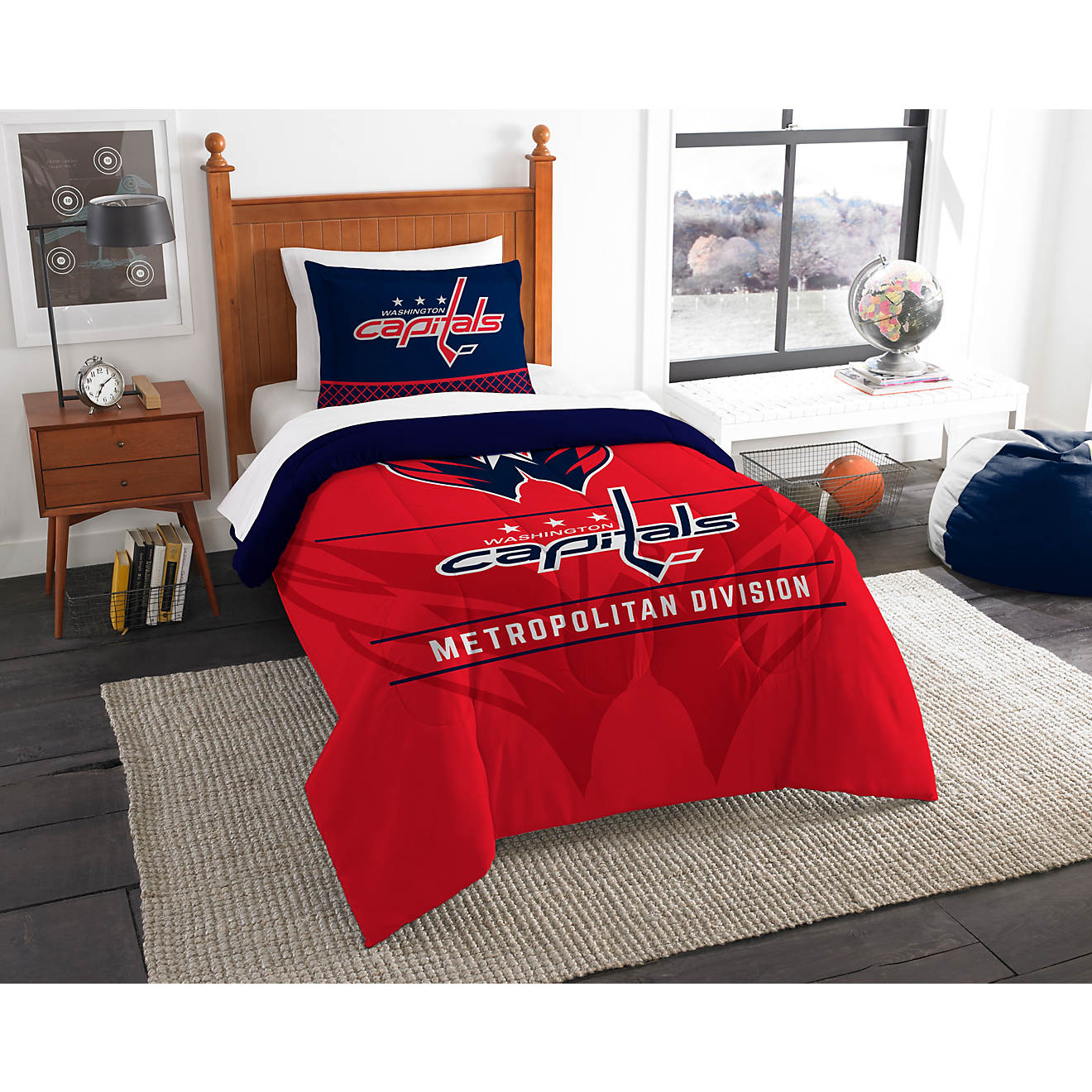 The Northwest Company Washington Capitals 2-Piece Draft Twin Bedding Set                                                         - view number 1