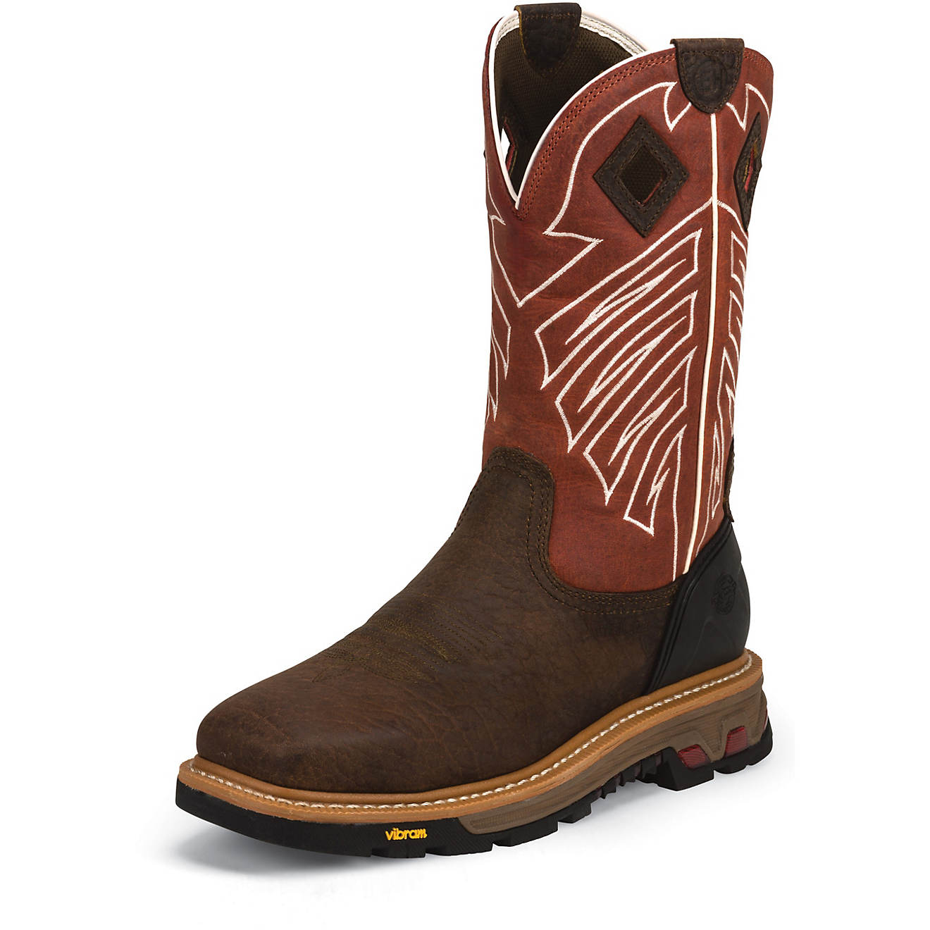 Justin Men's Roughneck Waterproof Steel Toe Western Work Boots                                                                   - view number 1