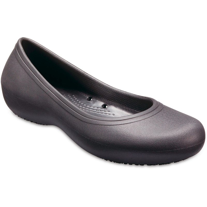 Crocs Women�s At Work Flat Shoes Black, 4 Women�s Work