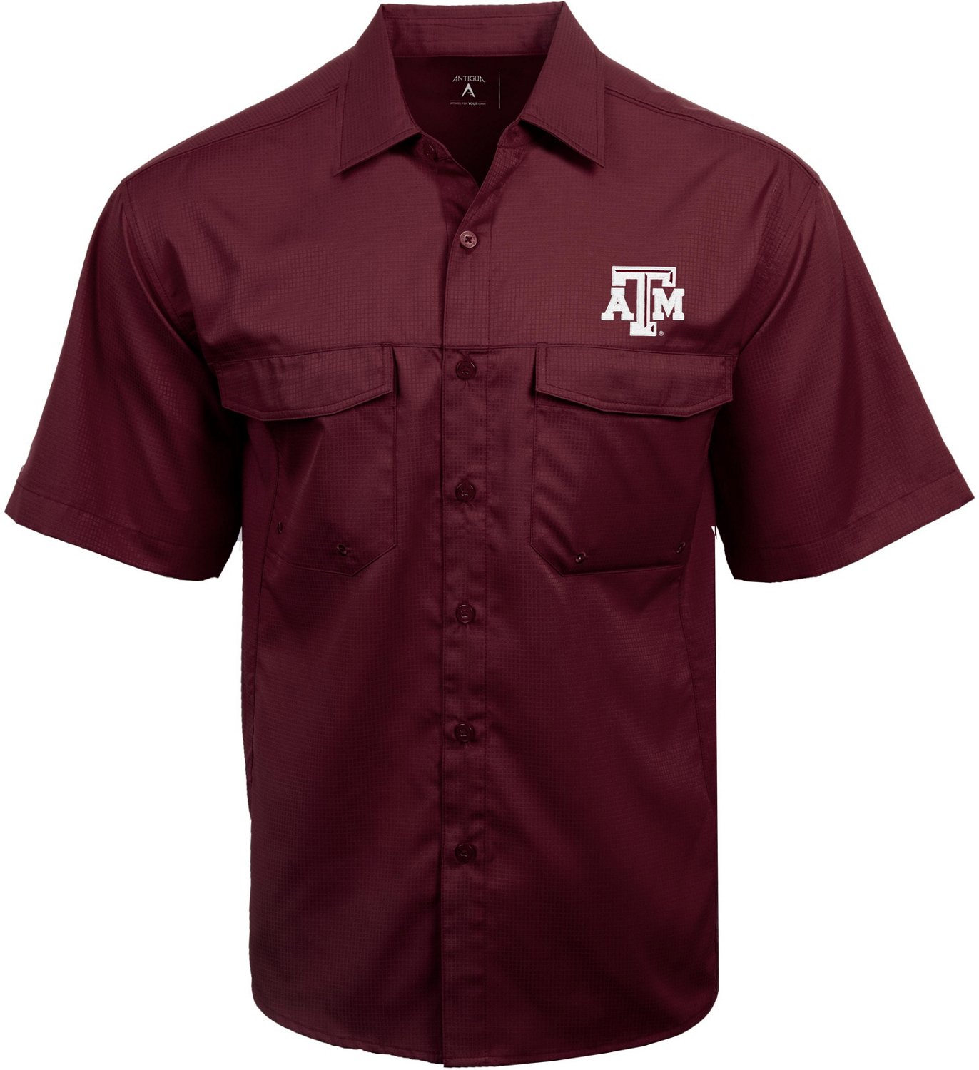 Antigua Men's Texas A&M University Game Day Woven Fishing Shirt | Academy