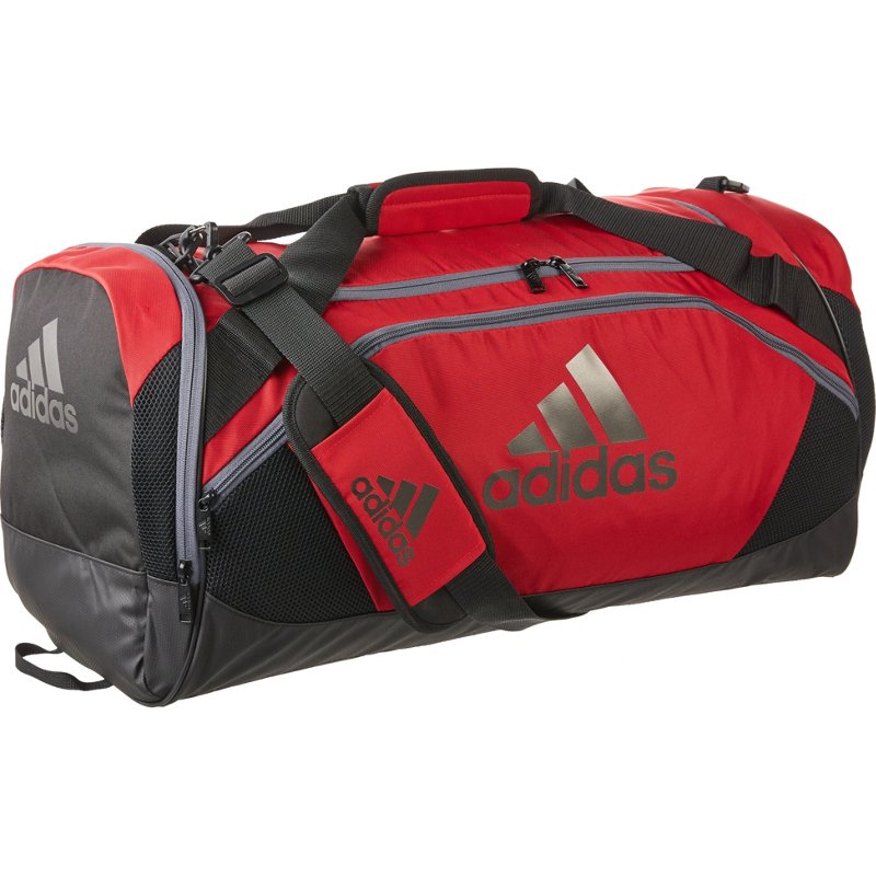 Adidas adidas Team Issue Medium Duffel Bag Red Athletic Sport Bags at