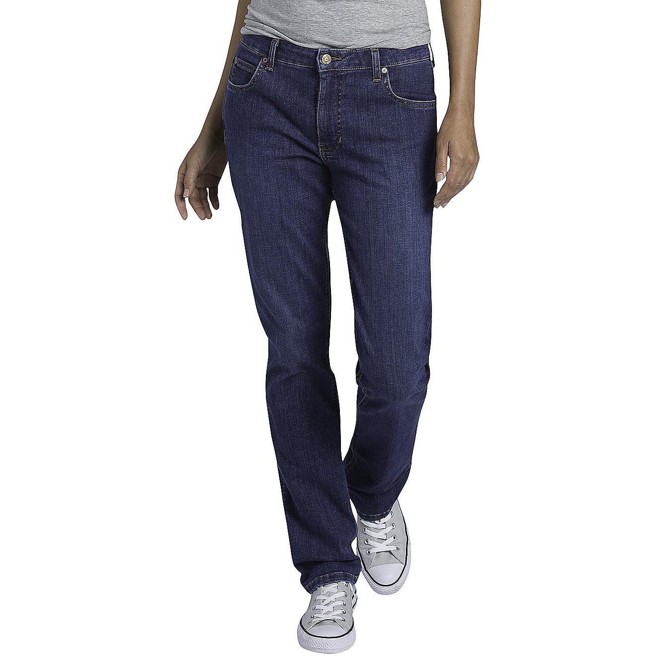 Dickies Women's Perfect Shape Straight Leg Stretch Denim Jeans                                                                   - view number 1