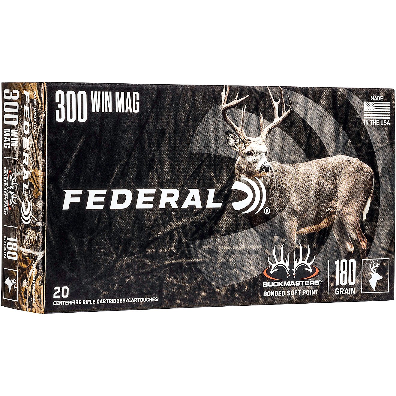 Federal Premium Buckmasters Bonded Soft Point .300 Win Mag 180-Grain Centerfire Rifle Ammunition                                 - view number 1