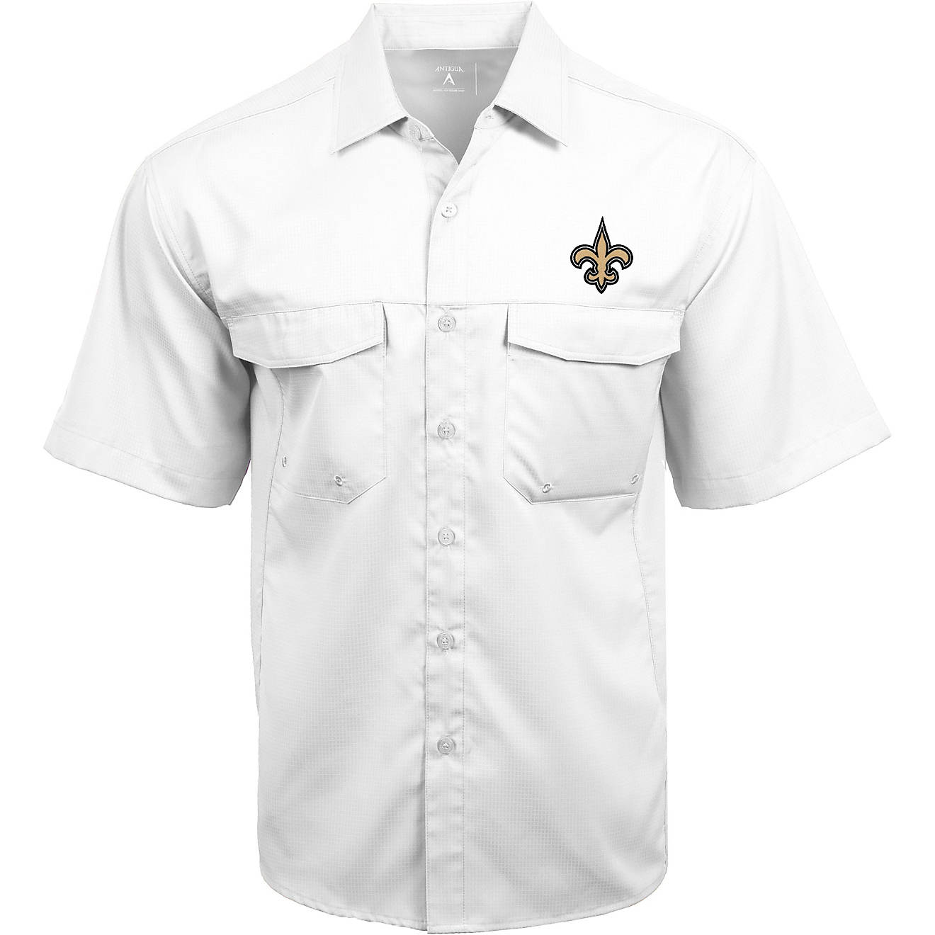Antigua Men's New Orleans Saints Game Day Woven Fishing Shirt                                                                    - view number 1