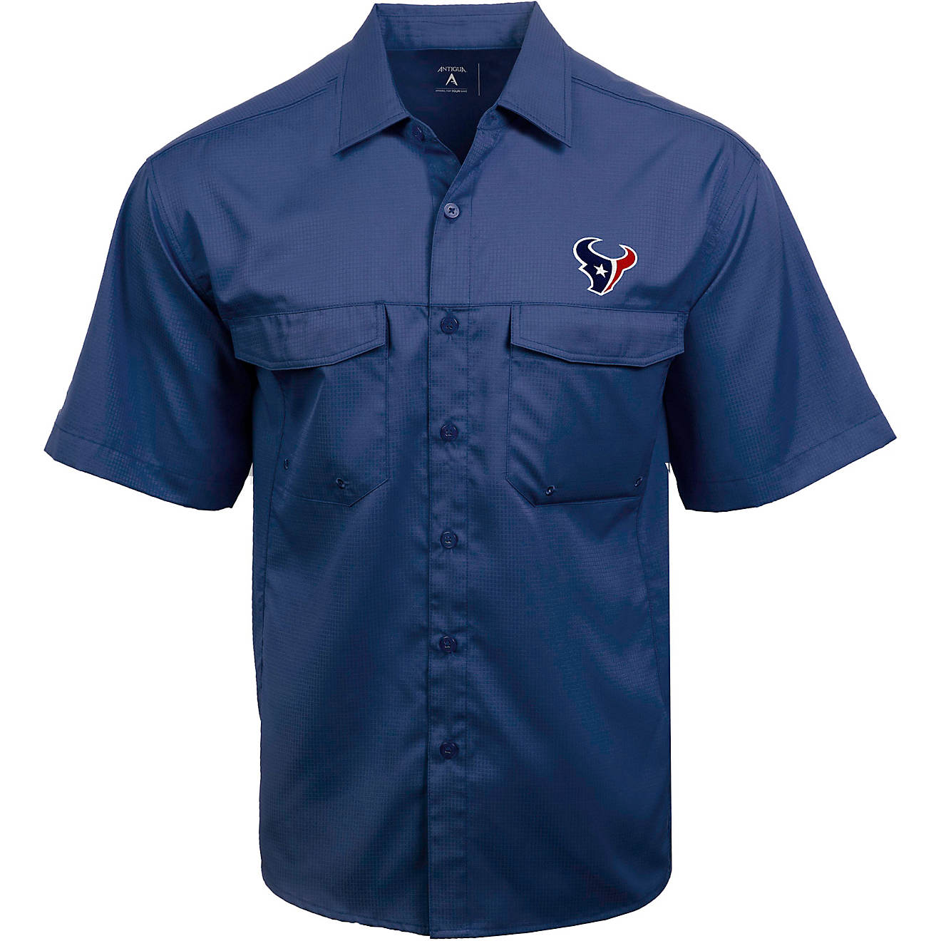 Antigua Men's Houston Texans Game Day Woven Fishing Shirt                                                                        - view number 1