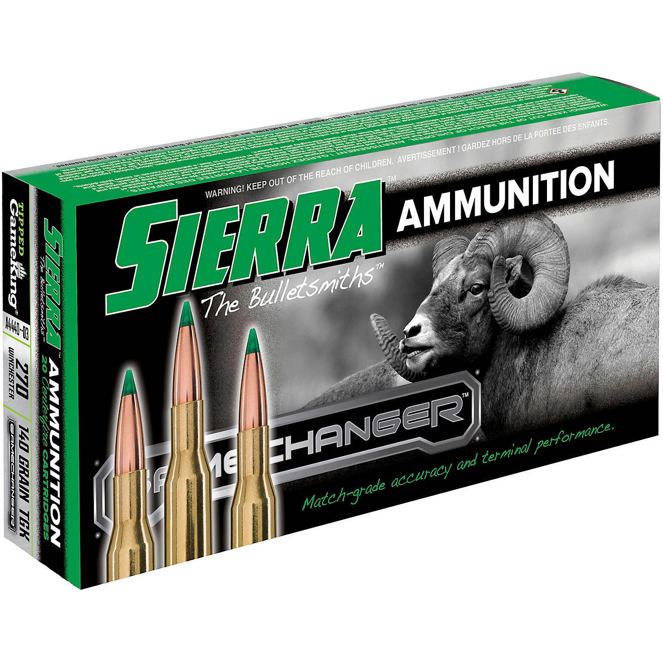 Sierra GameChanger .270 Winchester 140-Grain Rifle Ammunition - 20 Rounds                                                        - view number 1