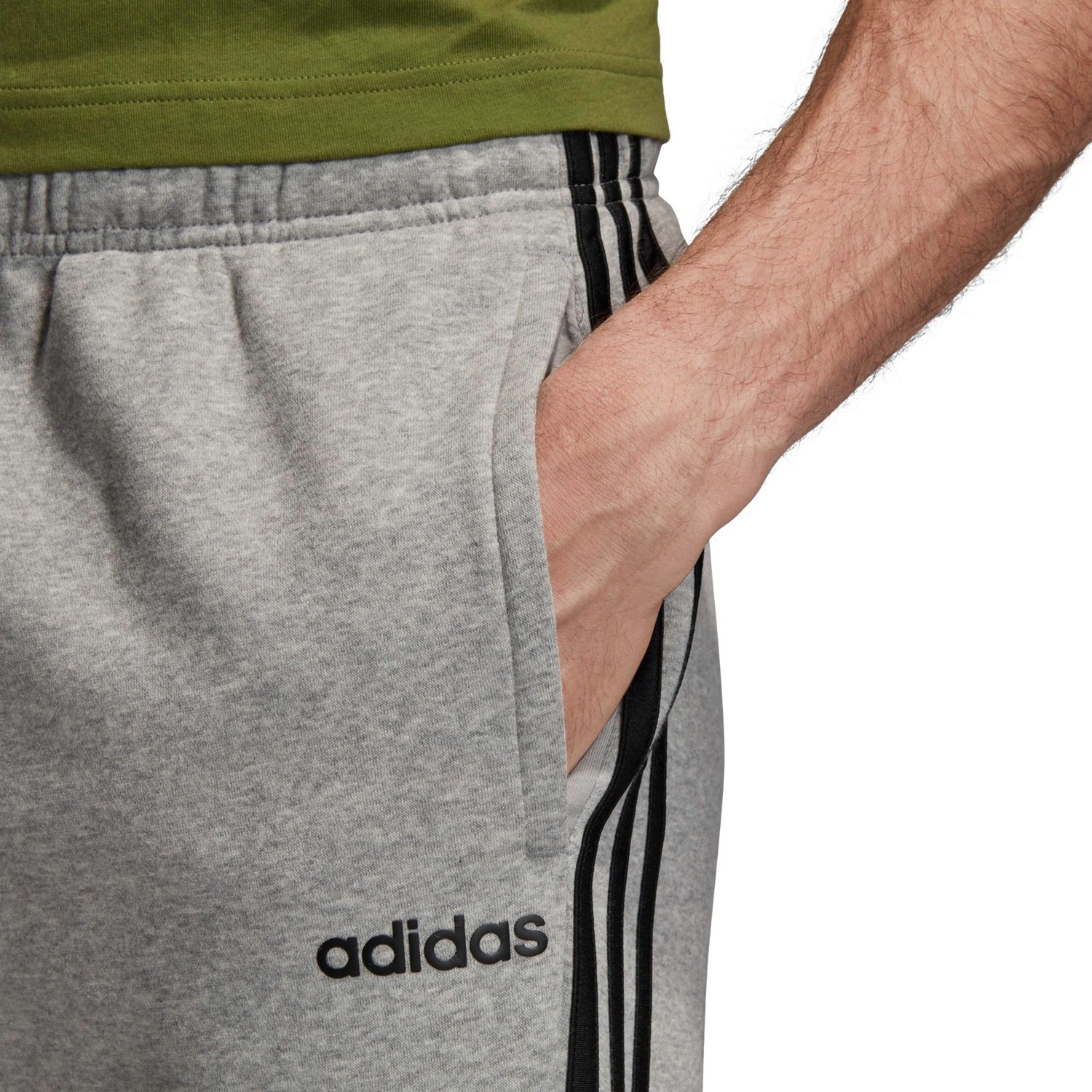 adidas Men's Essential 3-Stripes Fleece Tapered Pants | Academy