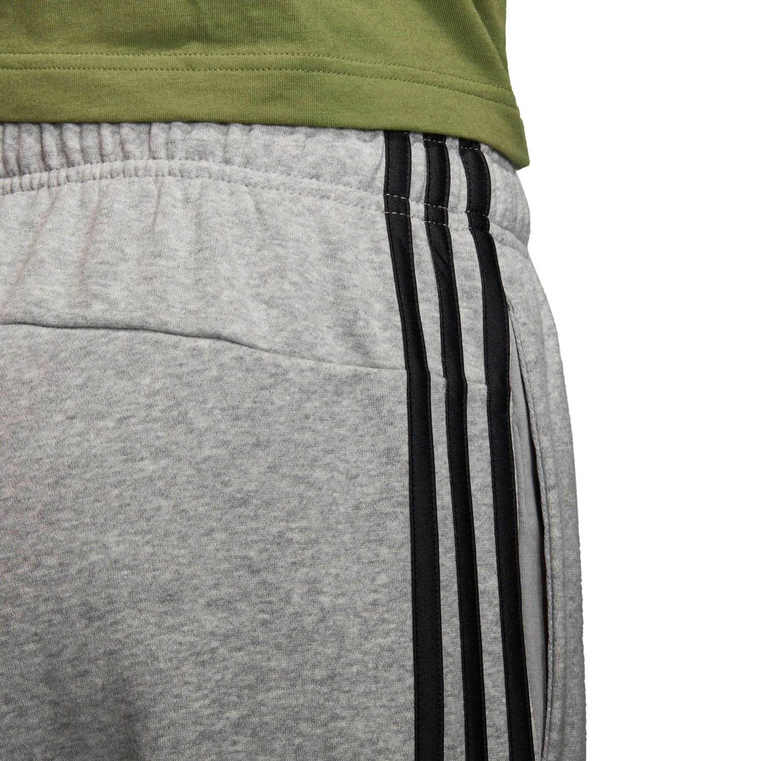 essentials fleece tapered cuff 3 stripes joggers m