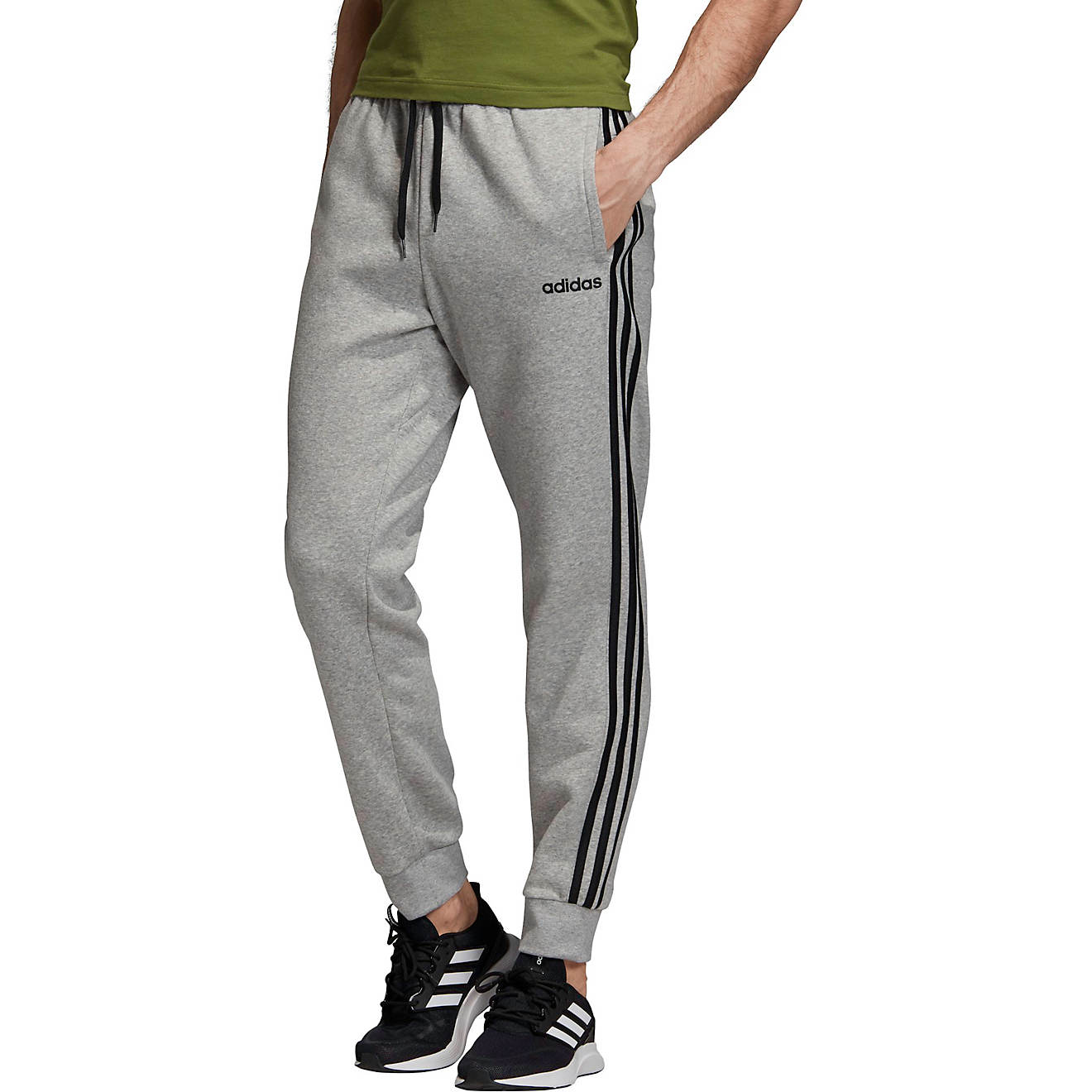 adidas Men's Essential 3-Stripes Fleece Tapered Pants | Academy