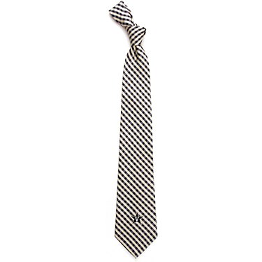 Eagles Wings Men's Vanderbilt University Gingham Woven Necktie