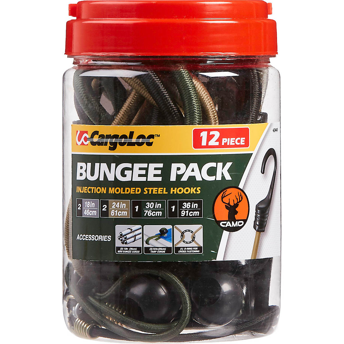CargoLoc Injection Molded Hooks Bungee Pack Camo                                                                                 - view number 1