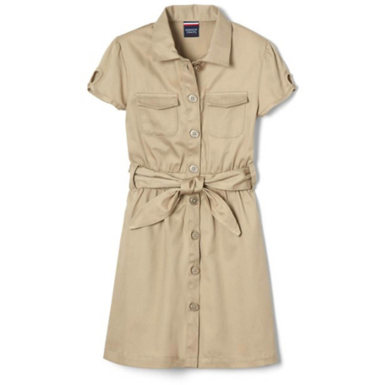 French Toast Girls' Short Sleeve Safari Dress                                                                                    - view number 1