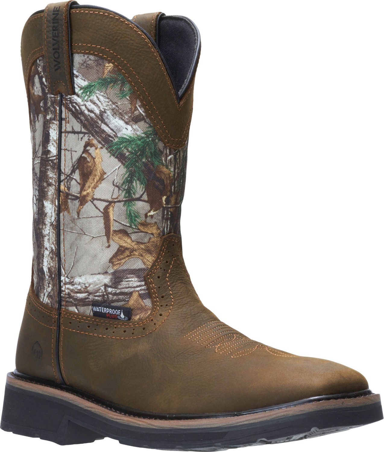 Wolverine Men's Rancher Camo 10 in Steel Toe Wellington Work Boots ...