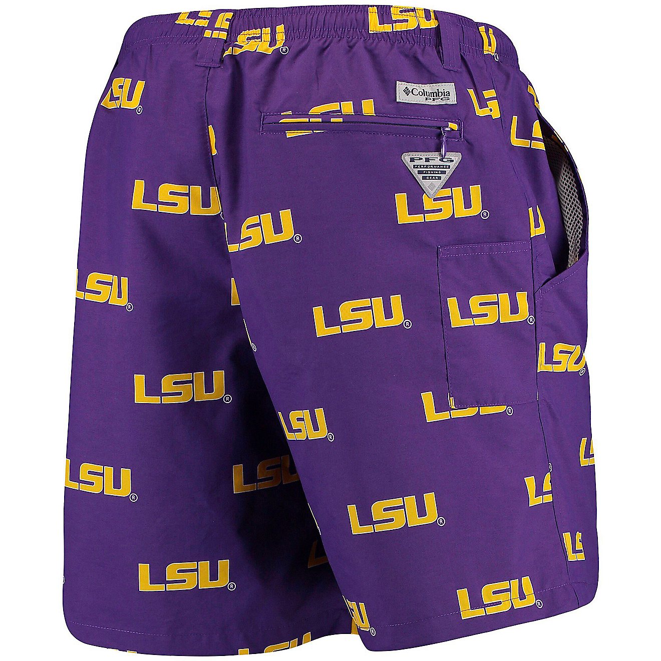 Columbia Sportswear Men's Louisiana State University Collegiate Backcast II Printed Shorts                                       - view number 2