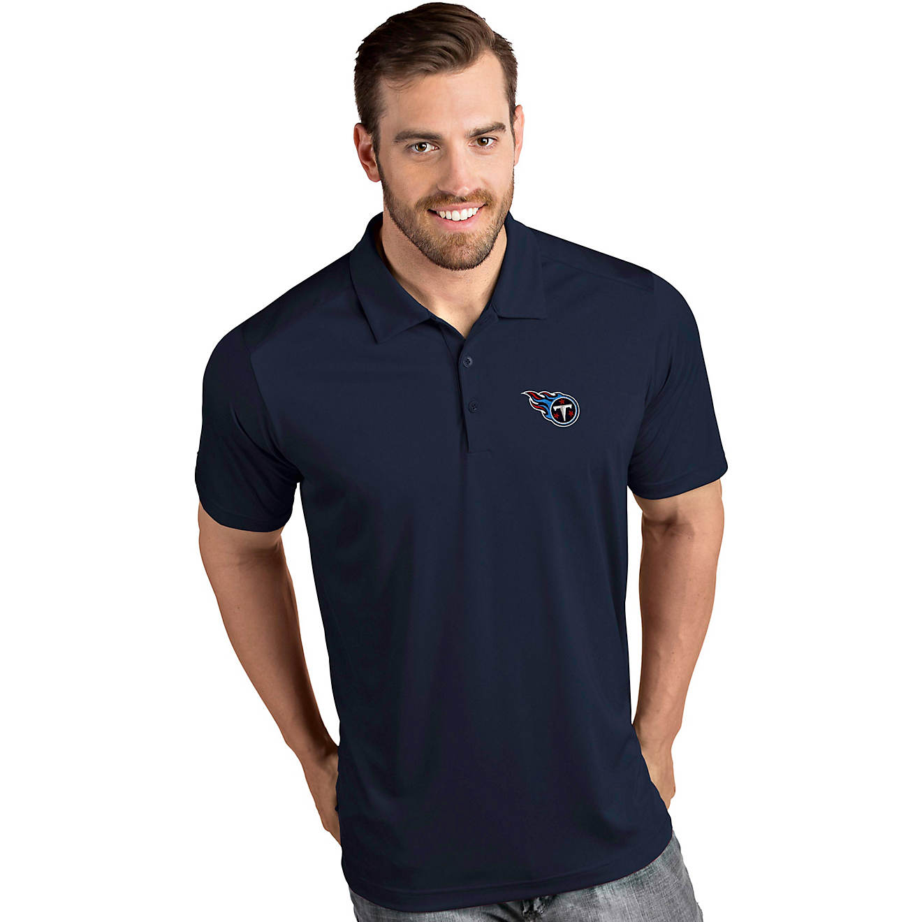 Antigua Men's Tennessee Titans Tribute Polo Shirt                                                                                - view number 1