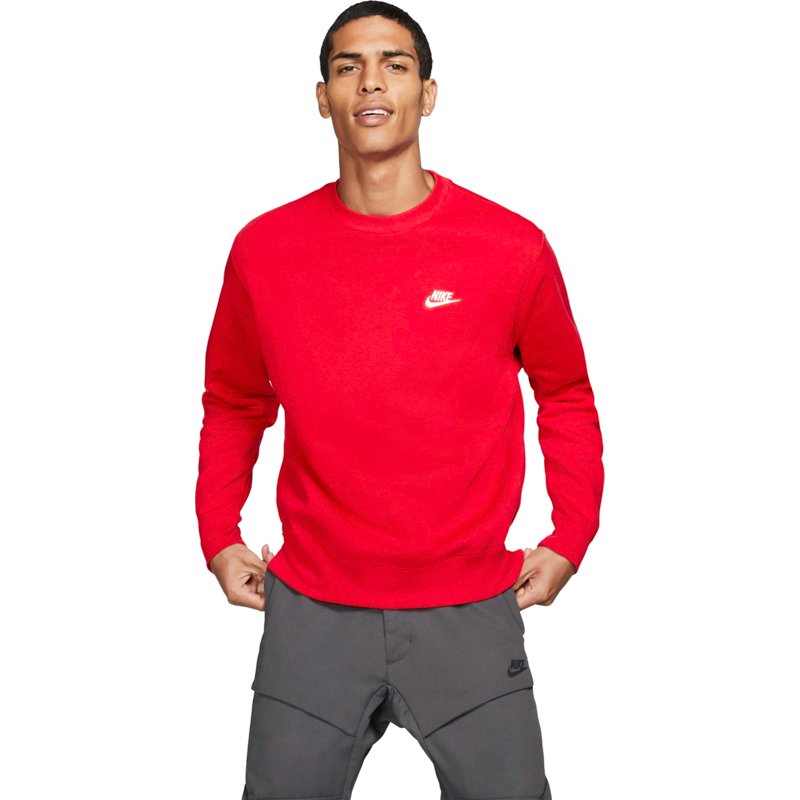 Nike Men's Sportswear Club Fleece Crew Pullover Red, 3X-Large - Men's Athletic Fleece at Academy Sports product image