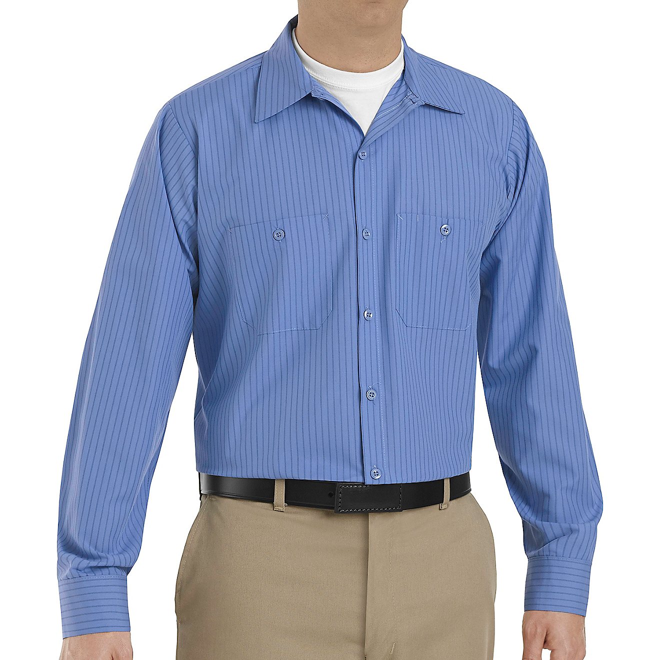 Red Kap Men's Industrial Stripe Long Sleeve Work Shirt                                                                           - view number 1