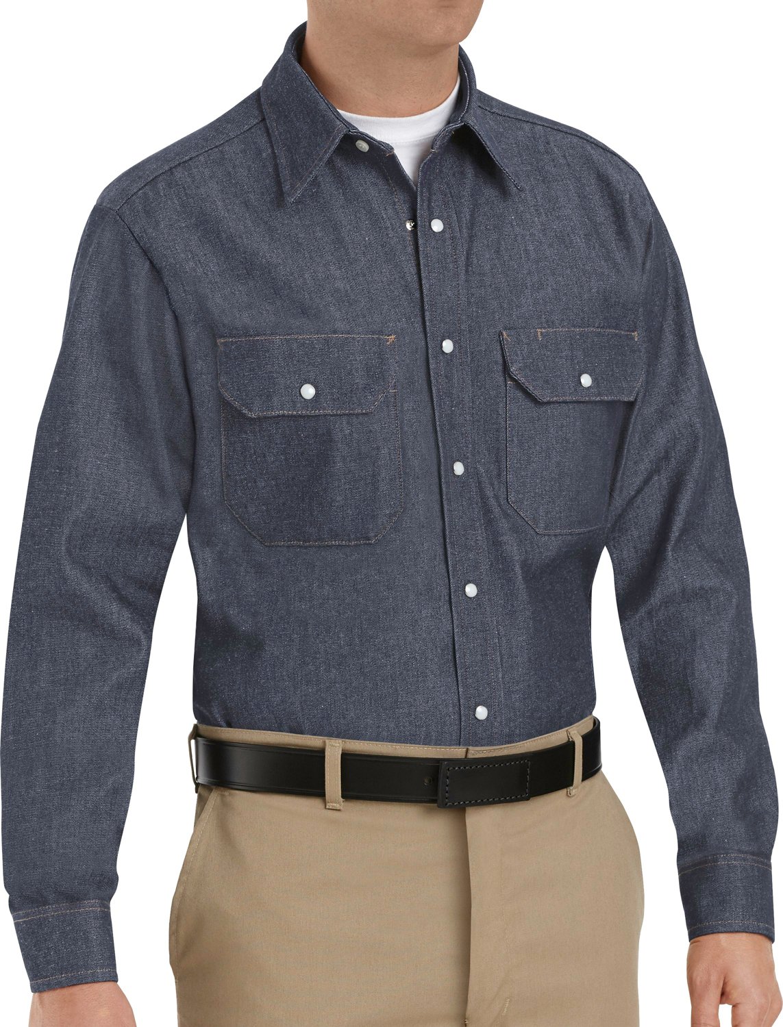 Red Kap Men's Deluxe Denim Heavyweight Long Sleeve Work Shirt | Academy