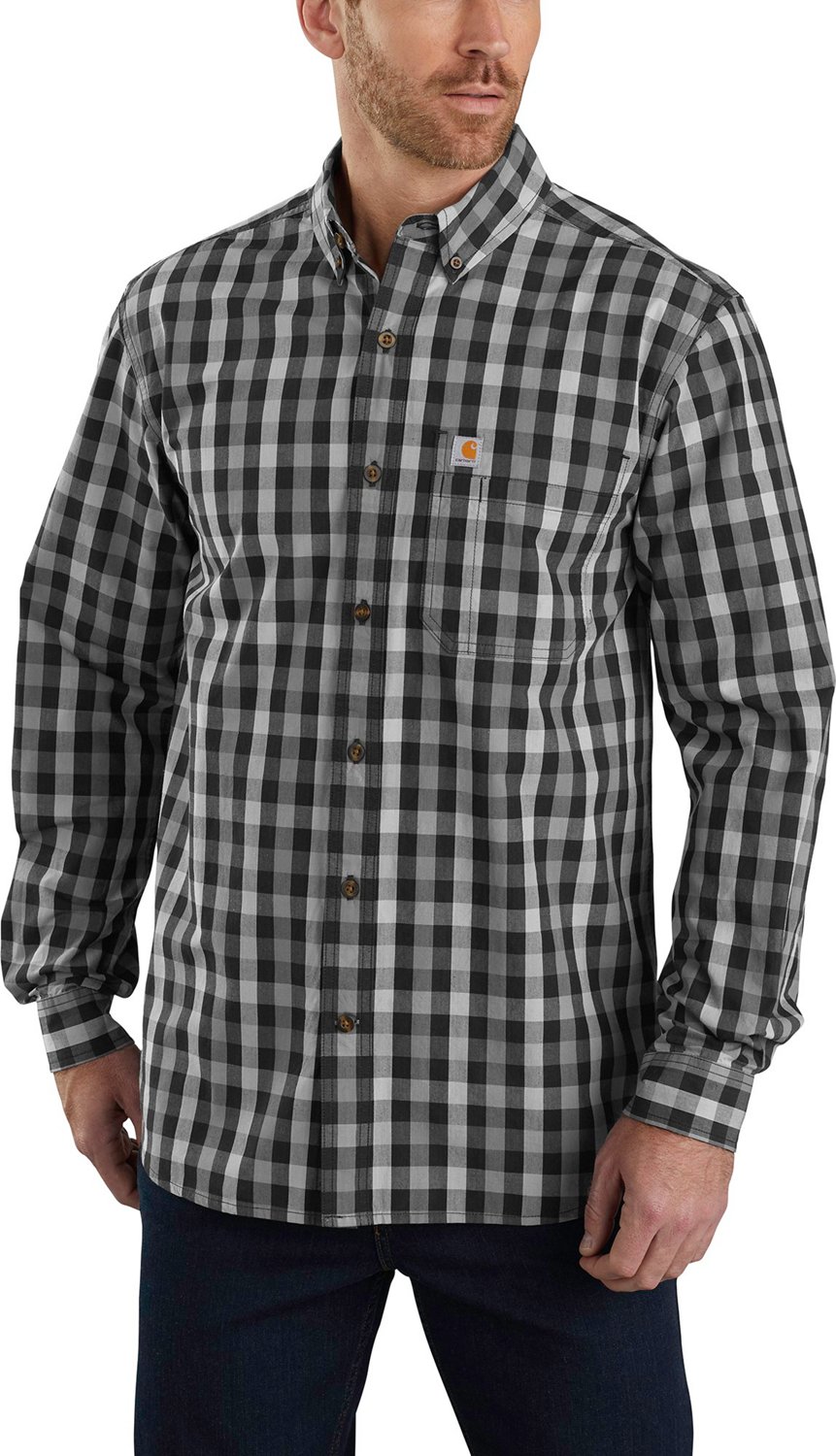 Carhartt Men's Essential Plaid Button Down Long Sleeve Shirt Academy