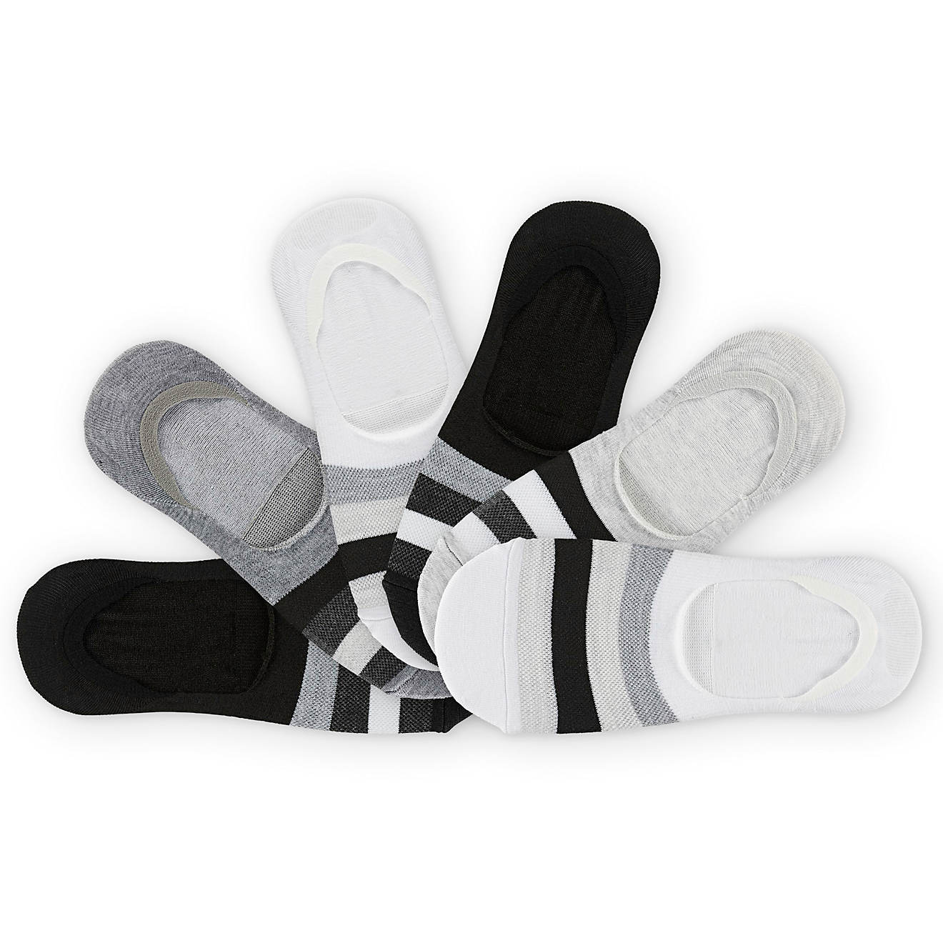 BCG Striped Mesh Footie Socks 6 Pack                                                                                             - view number 1