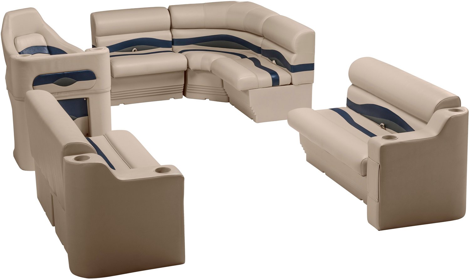 Wise WS14014 8 ft Wide Rear Entry Pontoon Seating Set Academy