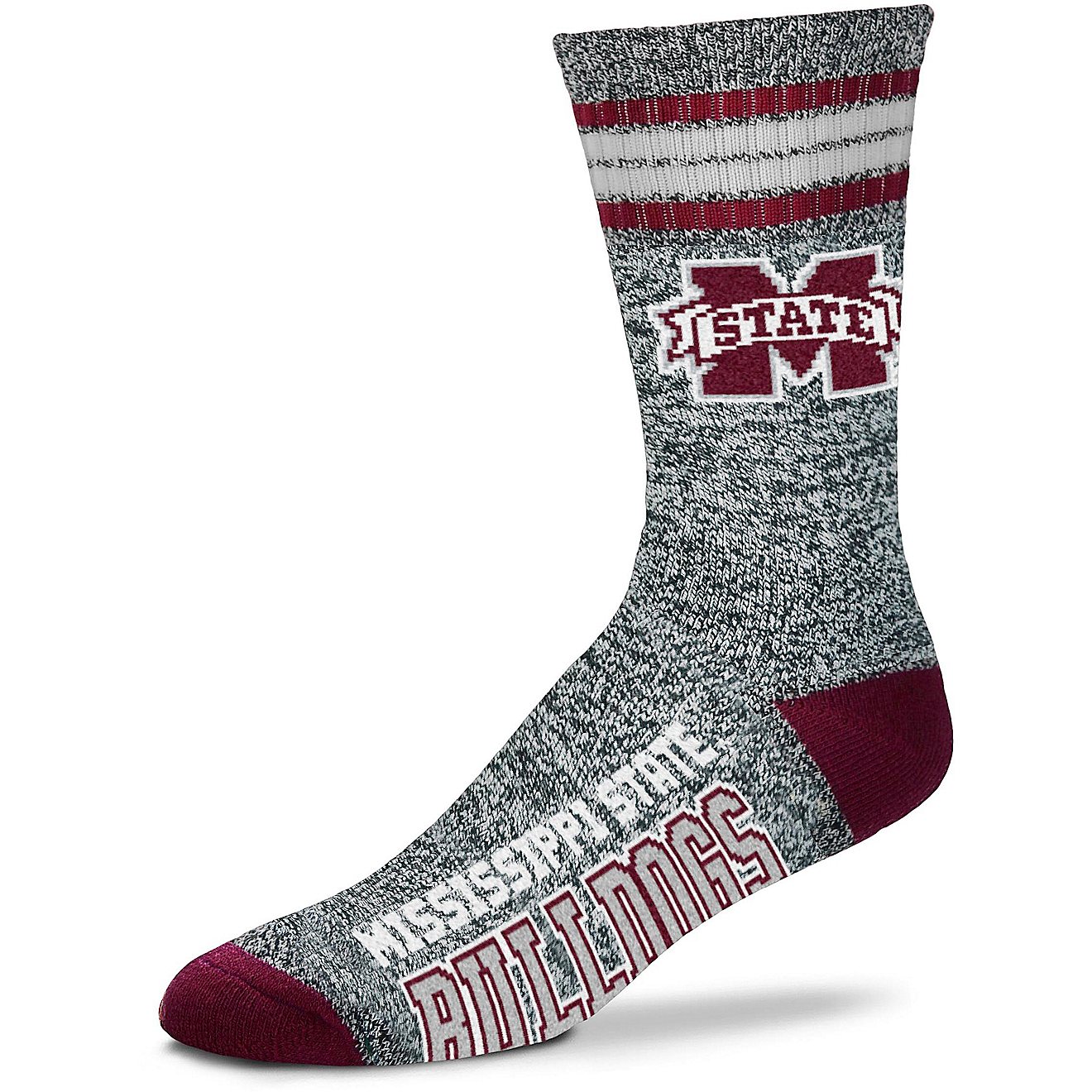 For Bare Feet Mississippi State University Got Marbled Crew Socks                                                                - view number 1