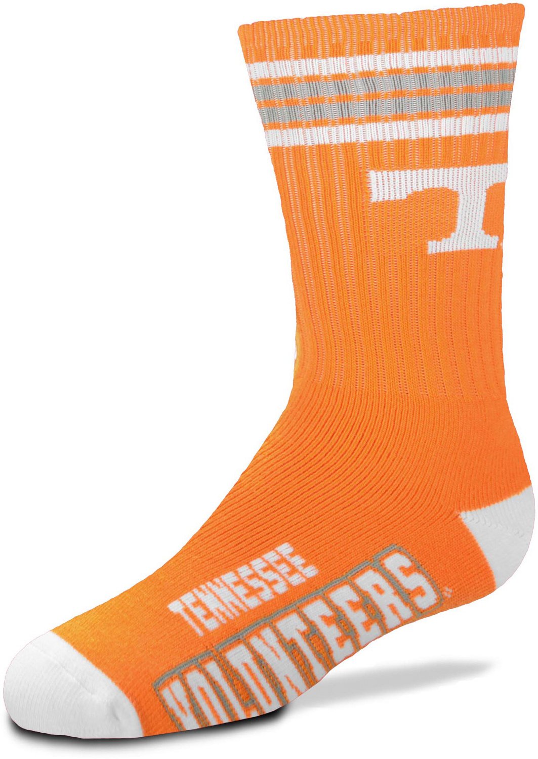 For Bare Feet Youth University of Tennessee 4-Stripe Deuce Crew Socks ...