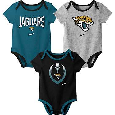 Nike Infants' Jacksonville Jaguars Nowstalgic Icon Creepers 3-Pack                                                              
