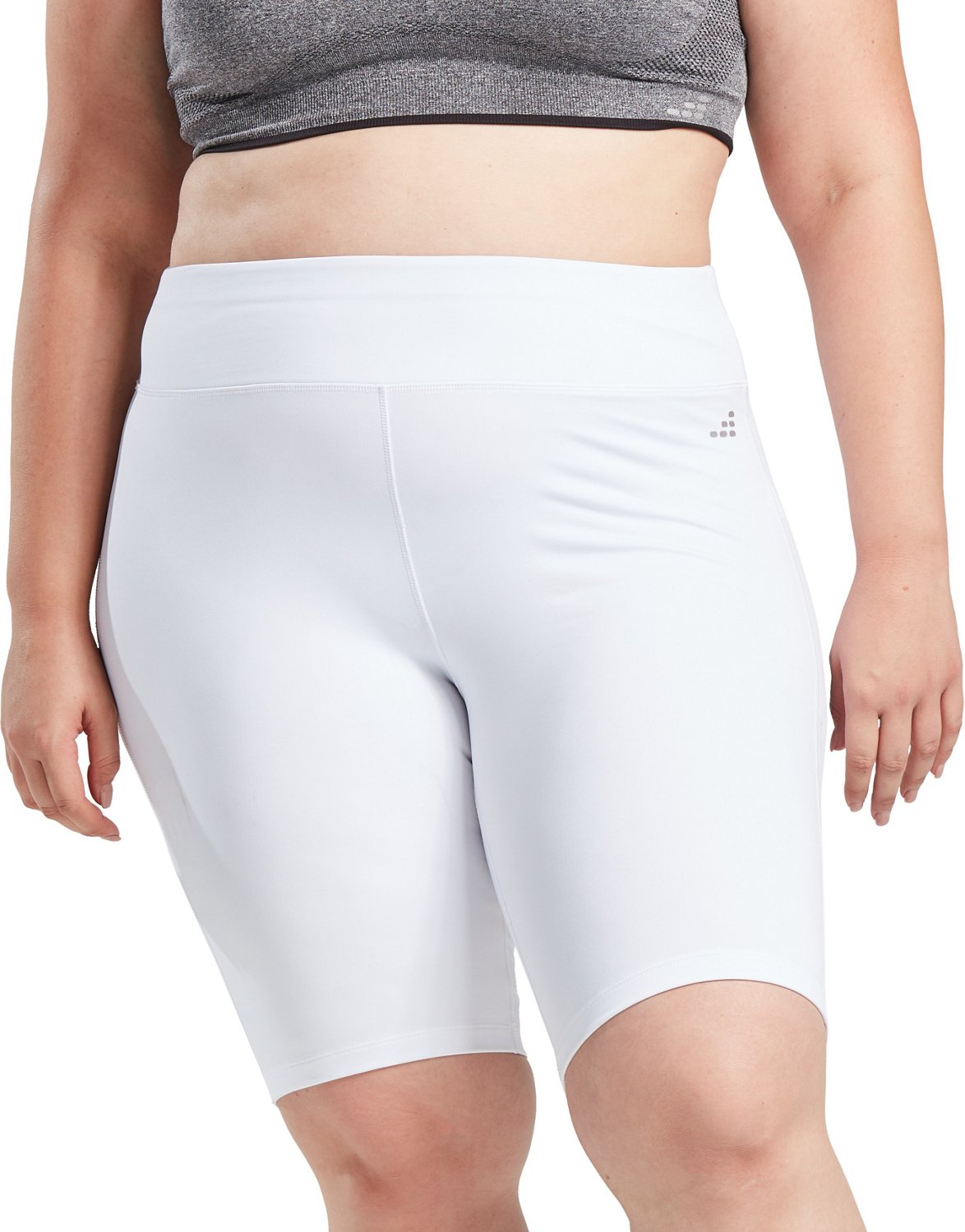 white plus size biker shorts