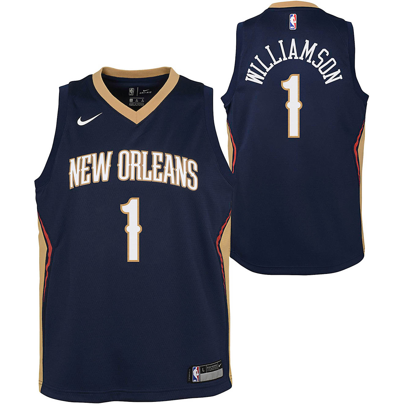 Nike Boys' New Orleans Pelicans Zion Williamson 1 Icon Swingman Jersey                                                           - view number 1