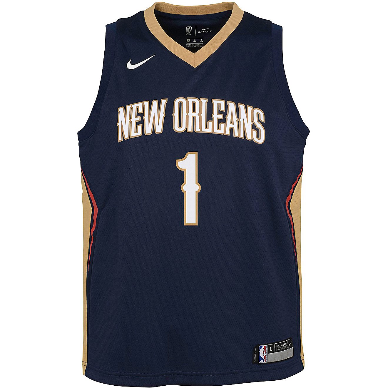 Nike Boys' New Orleans Pelicans Zion Williamson 1 Icon Swingman Jersey                                                           - view number 2