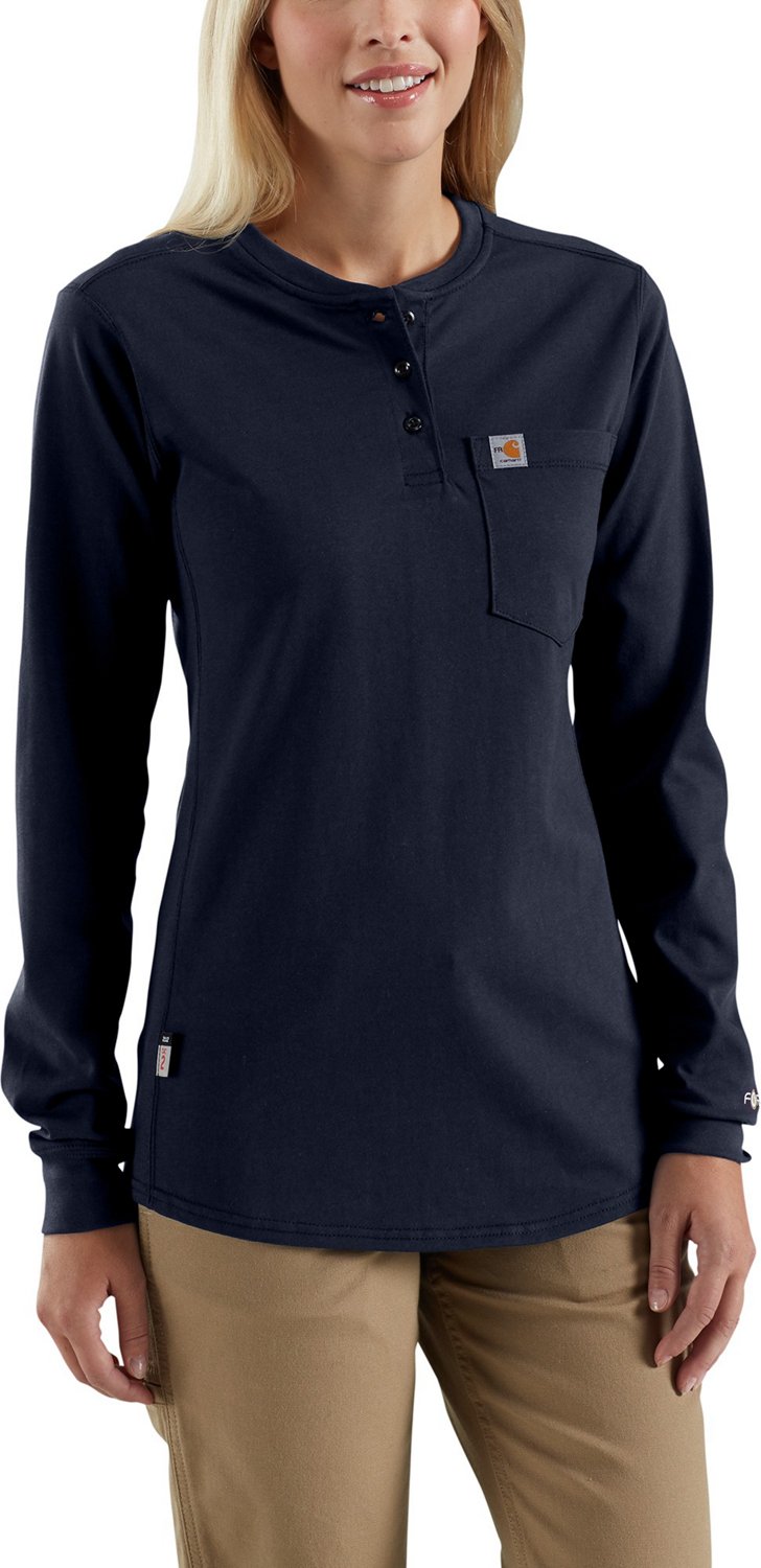 Carhartt Women's FR Force Henley Long Sleeve Work Tshirt Academy