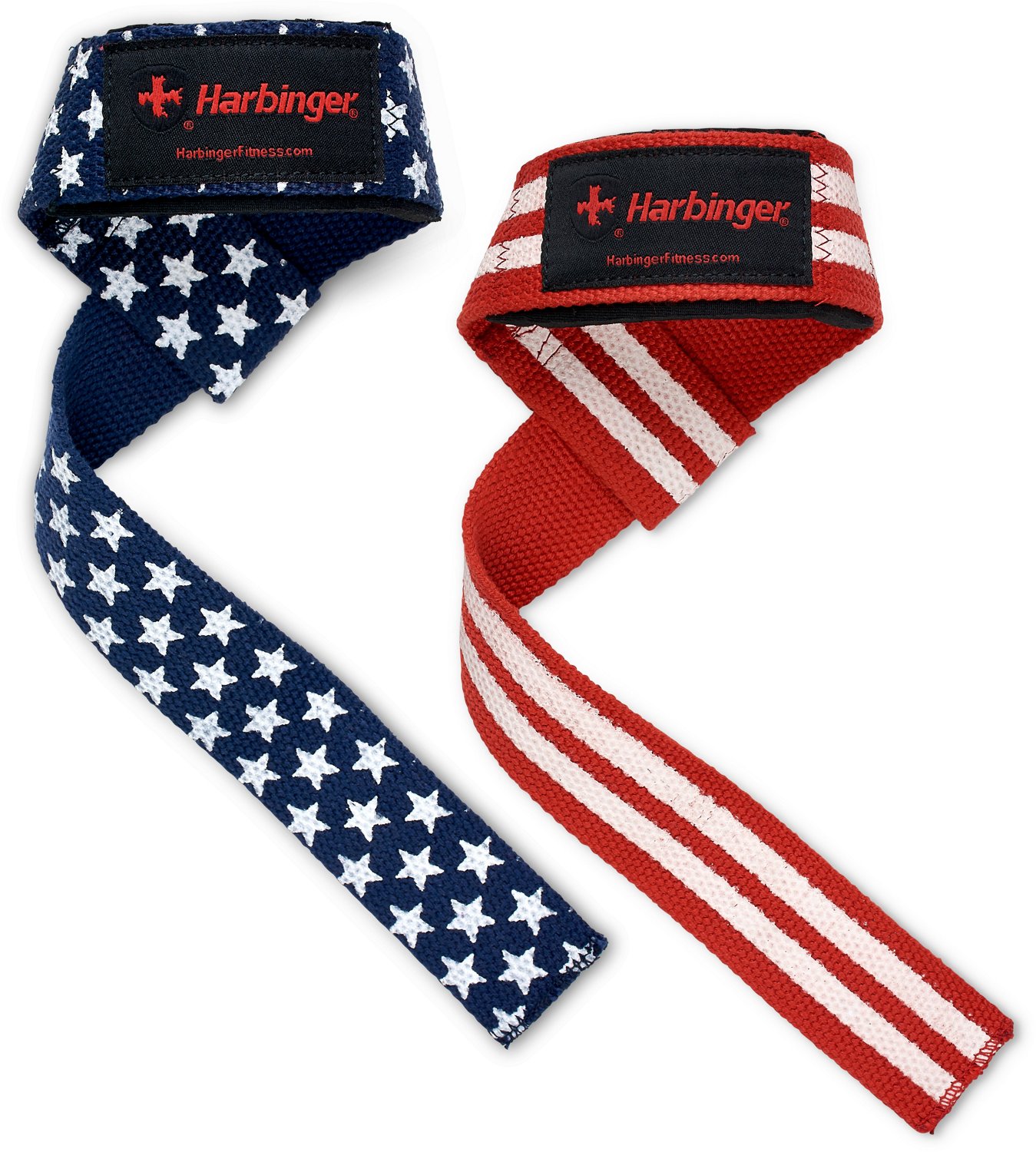 Harbinger 21.5" Padded Cotton Weight Lifting Straps - Flag
