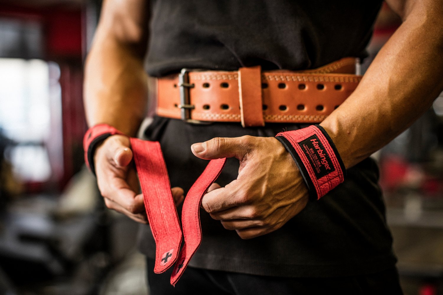 Harbinger Adults' Padded Leather Lifting Straps | Academy