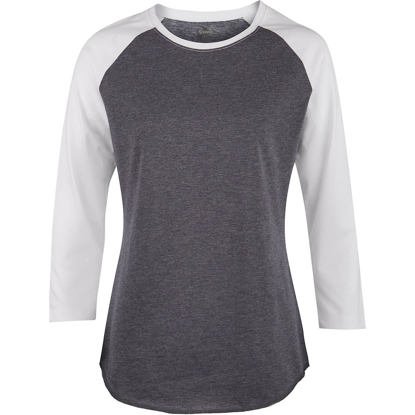 Soffe Juniors' Plus Size Junior Heathered Baseball T-shirt                                                                       - view number 1